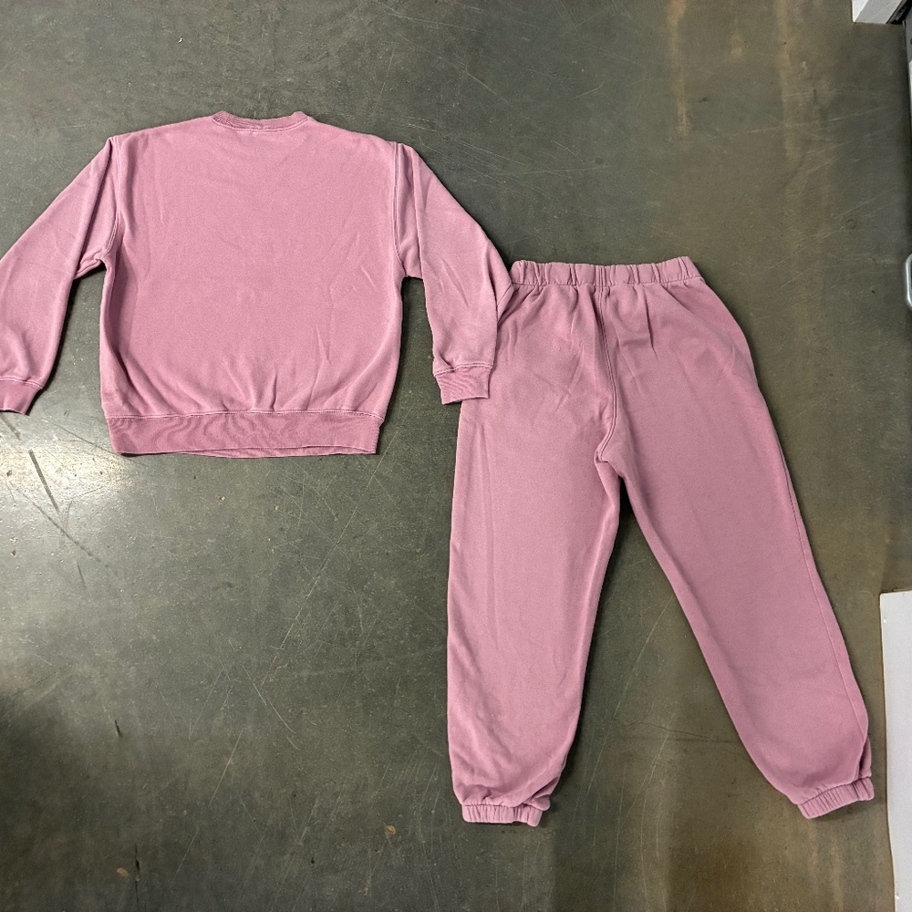 Pink Matched Lounge Set Gap Sweatshirt Sweatpants Cotton Blend